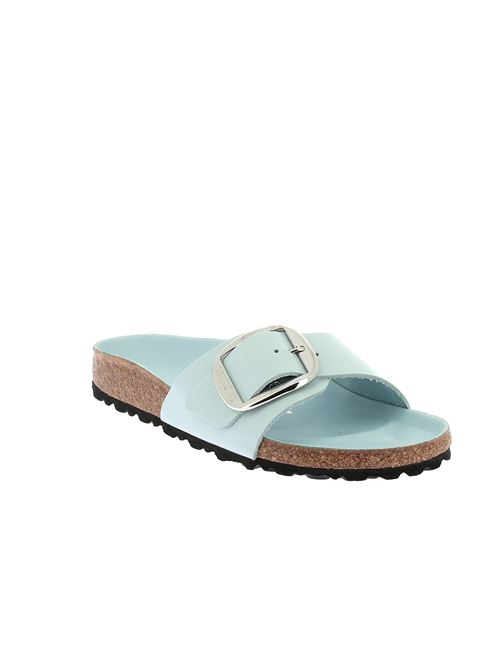 Madrid Big Buckle sabot da donna in pelle spazzolata azzurro con fibbia argento BIRKENSTOCK | MADRID1030364