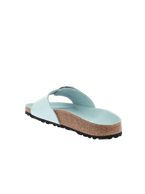 Madrid Big Buckle sabot da donna in pelle spazzolata azzurro con fibbia argento BIRKENSTOCK | MADRID1030364