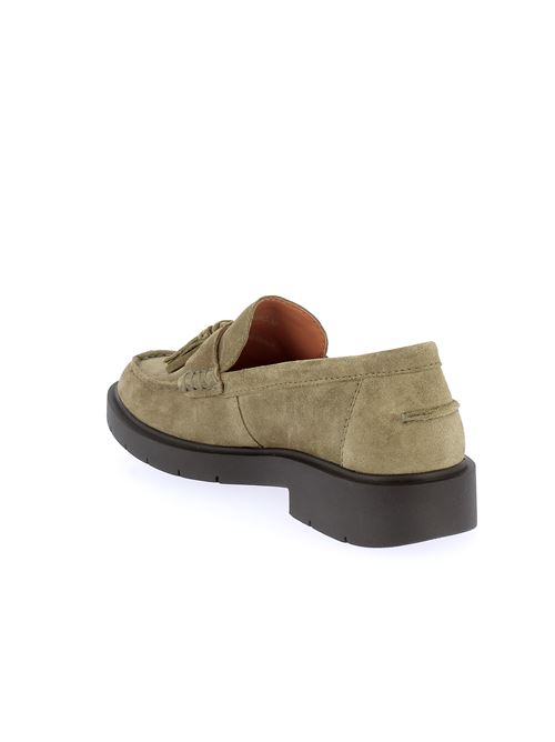 Spherica mocassino da donna in camoscio verde salvia con nappine GEOX | D26QRC00022C3704