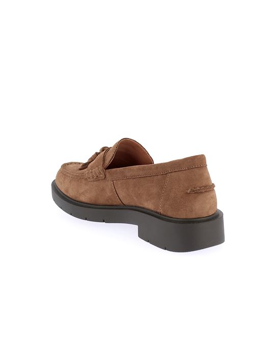 Spherica mocassino da donna in camoscio marrone con nappine GEOX | D26QRC00022C6372