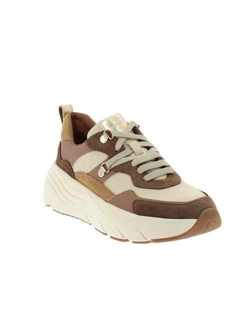 Diamanta sneakers da donna in ecopelle bianco latte con inserti in camoscio GEOX | D36UFE022BCC6507