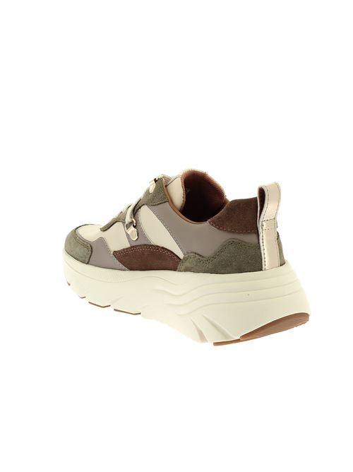 Diamanta sneakers da donna in ecopelle bianco latte e camoscio verde salvia GEOX | D36UFE022BCCB35X