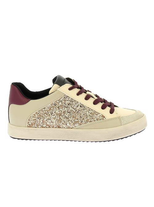 Blomiee sneakers da donna in similpelle beige e glitter GEOX | D466HI054EWC1S7V
