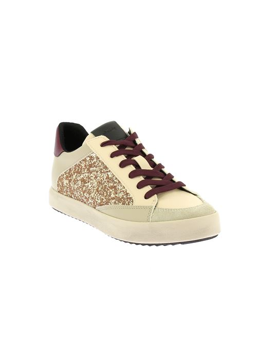 Blomiee sneakers da donna in similpelle beige e glitter GEOX | D466HI054EWC1S7V