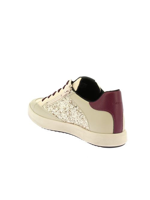 Blomiee sneakers da donna in similpelle beige e glitter GEOX | D466HI054EWC1S7V