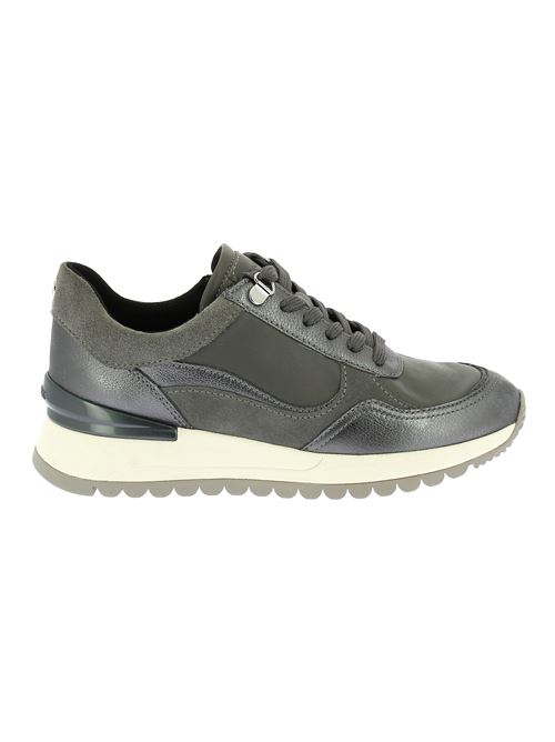 Desya sneakers da donna in pelle e camoscio grigio con zip laterale GEOX | D5600A085CFC9F1G