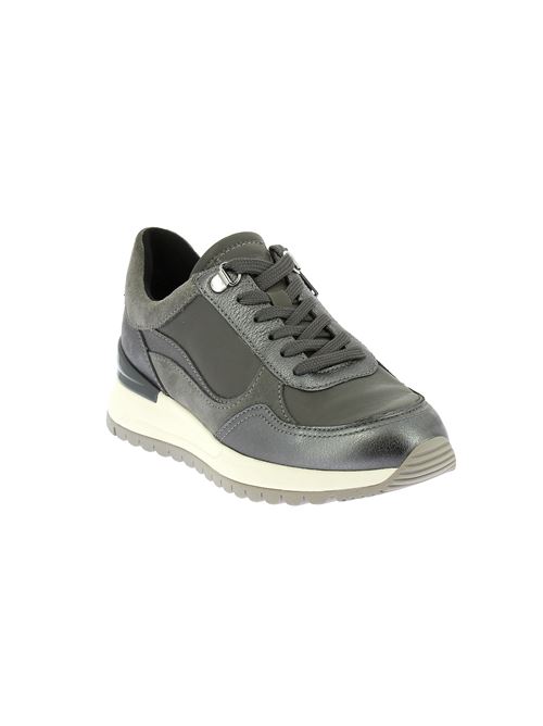 Desya sneakers da donna in pelle e camoscio grigio con zip laterale GEOX | D5600A085CFC9F1G