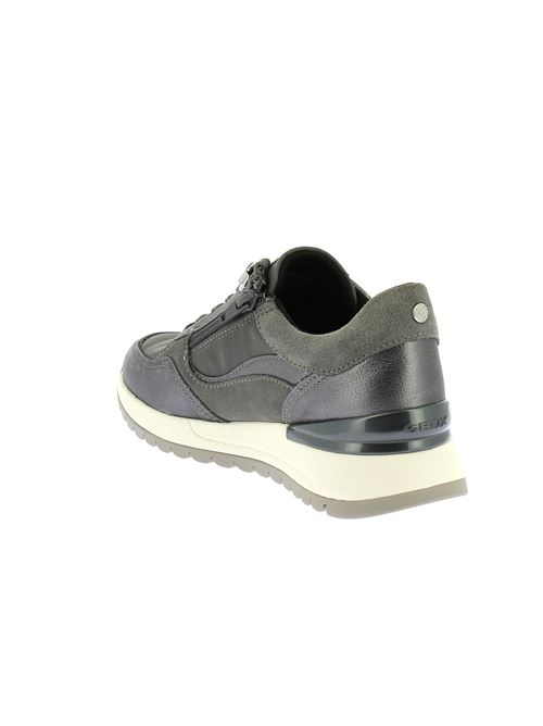 Desya sneakers da donna in pelle e camoscio grigio con zip laterale GEOX | D5600A085CFC9F1G