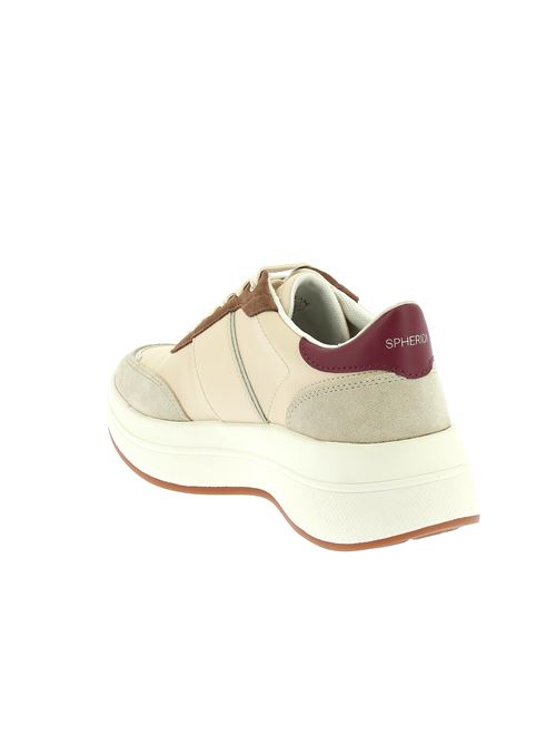 Spherica Ecub sneakers da donna in ecopelle beige con dettagli animalier GEOX | D56WTA0BC22C1SH6