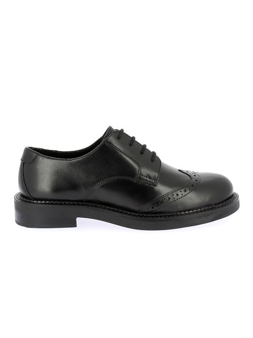 Serilda stringata da donna in pelle nera con lavorazione all'inglese GEOX | D56WYD00043C9999