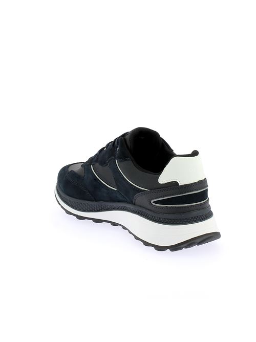 Spherica Actif sneakers da uomo in camoscio e tessuto blu con membrana Amphibiox GEOX | U46HGA02285C4002