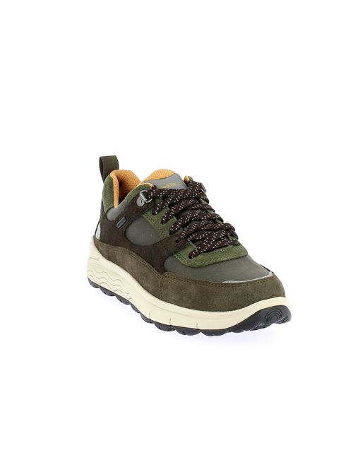 Spherica 4X4 sneakers da uomo in camoscio e tessuto verde impermeabili GEOX | U56FDC022CQC3208