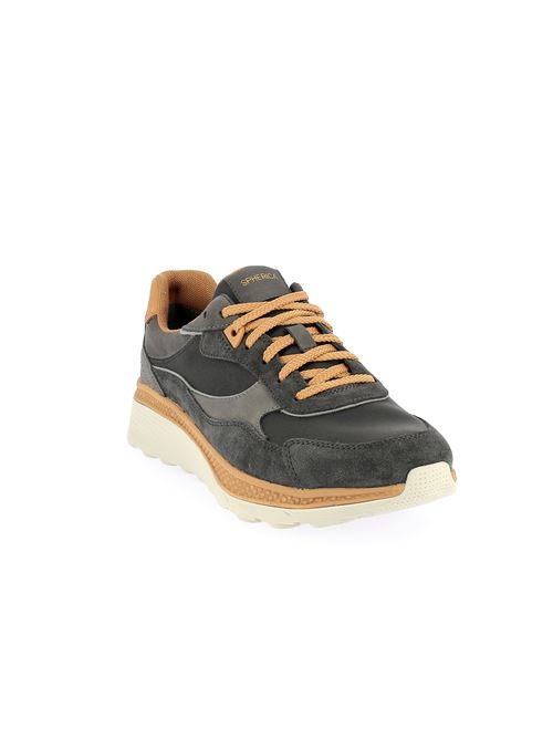 Spherica Actif sneakers da uomo in camoscio e tessuto grigio con dettagli senape GEOX | U56HUA0CQ22C1150