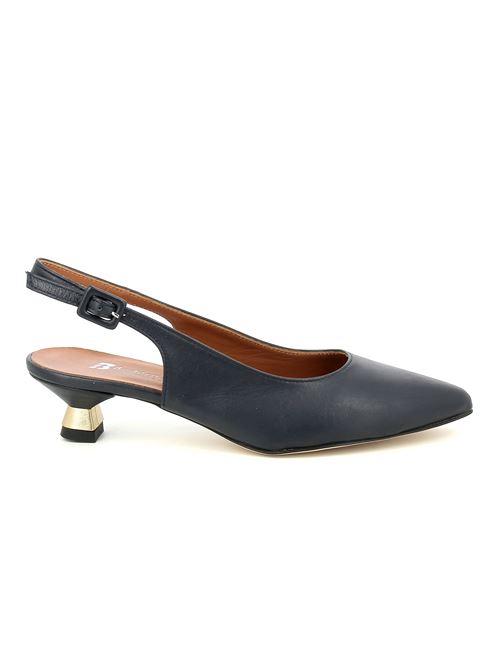 decolleté con tacco in pelle blu BERTOSSI | 151Z