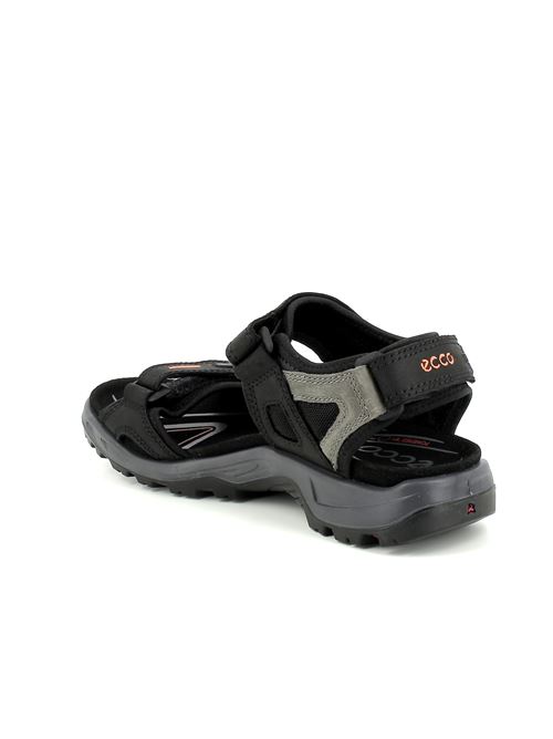 Offroad sandalo da uomo in nabuk nero e grigio ECCO | 06956450034