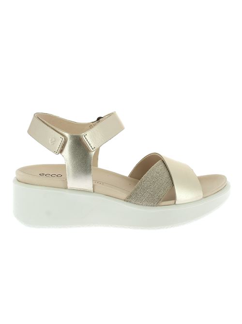 Flowt Wedge Lx Cross sandalo con zeppa da donna in pelle oro ECCO | 27332301688