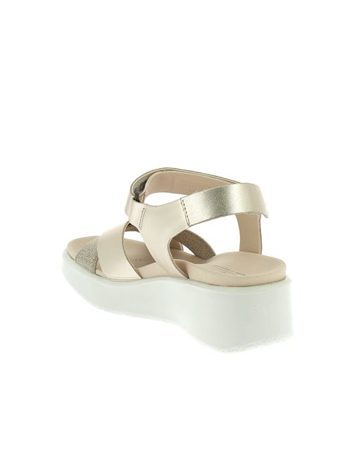 Flowt Wedge Lx Cross sandalo con zeppa da donna in pelle oro ECCO | 27332301688