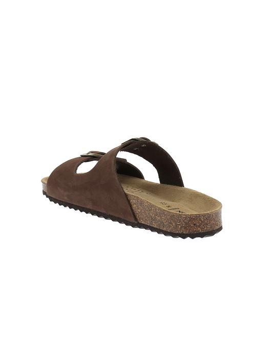 Brionia L ciabatta da donna a 2  fasce in nabuk marrone GEOX | D35LSL00032C6009