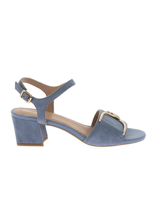 New Eraklia 50 sandalo da donna con tacco in camoscio azzurro GEOX | D35RNB00021C4003