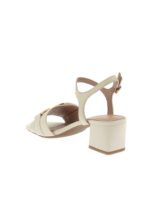 New Eraklia 50 sandalo da donna con tacco in pelle bianco latte GEOX | D35RNB000TUC1122