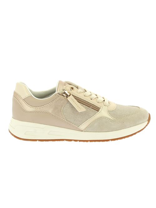 Bulmya sneaker da donna in camoscio e tessuto beige con zip laterale GEOX | D36NQB0AS22C6738