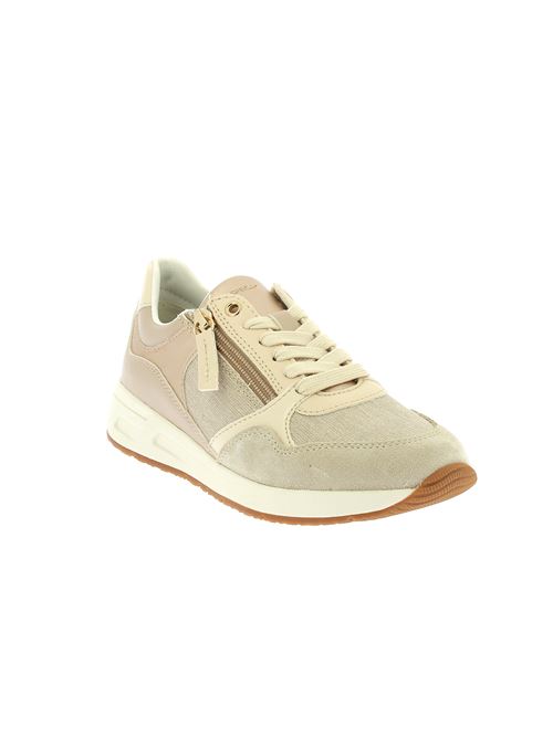 Bulmya sneaker da donna in camoscio e tessuto beige con zip laterale GEOX | D36NQB0AS22C6738