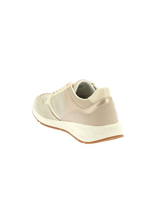 Bulmya sneaker da donna in camoscio e tessuto beige con zip laterale GEOX | D36NQB0AS22C6738