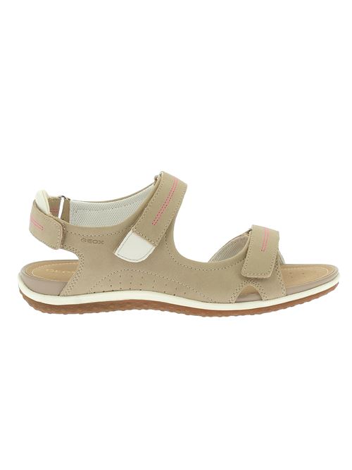 S. Vega sandalo da donna a strap in econabuk beige GEOX | D52R6A000EKC6029