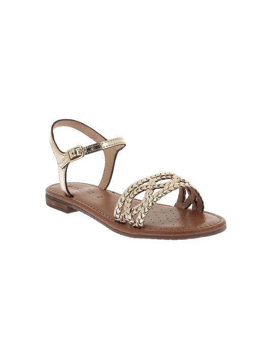 Sozy S A sandalo da donna in pelle intrecciata oro GEOX | D55LXA000KYC2012
