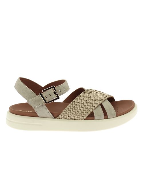 Xand sandalo da donna  in camoscio e ecopelle intrecciata beige GEOX | D55PAB00022C6738