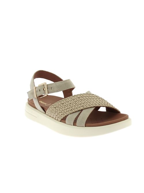 Xand sandalo da donna  in camoscio e ecopelle intrecciata beige GEOX | D55PAB00022C6738