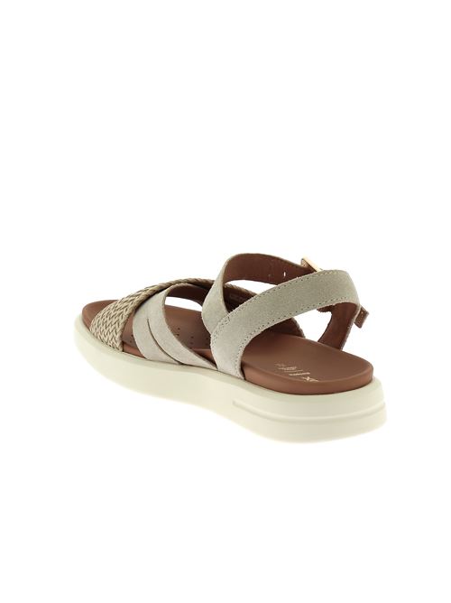 Xand sandalo da donna  in camoscio e ecopelle intrecciata beige GEOX | D55PAB00022C6738