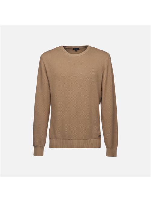 Kint maglia girocollo da uomo in cotone beige GEOX | M5570HT3248F5264
