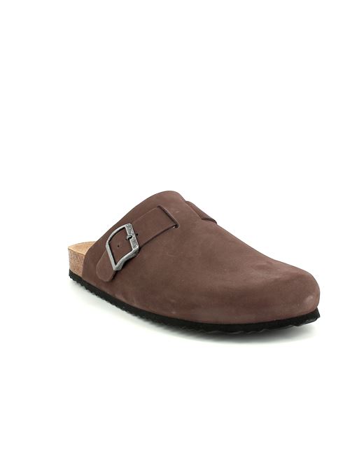 Sandal Ghita C ciabatta da uomo in nabuk testa di moro GEOX | U559VC00032C6024
