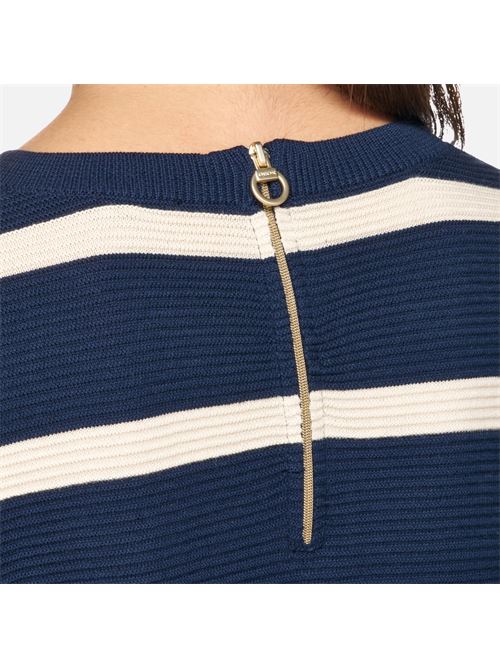 Kint maglioncino girocollo da donna blu e beige GEOX | W5570ET3239F1839