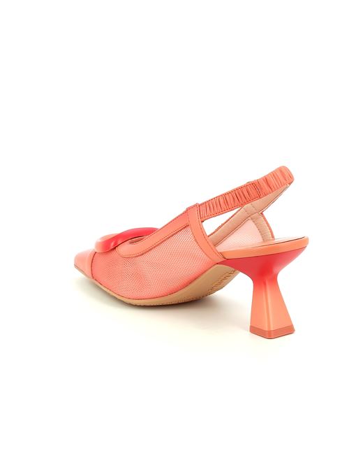 decolleté con tacco in tessuto stretch e pelle arancio pesca HISPANITAS | 253957X