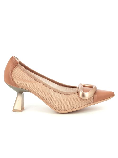 decolleté con tacco in tessuto stretch e pelle cuoio HISPANITAS | 254075X