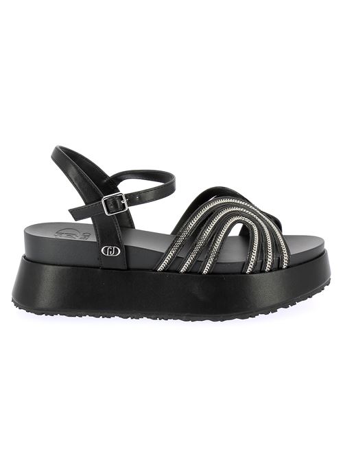 Frida 35 sandalo con zeppa da donna in ecopelle nero LIU-JO | SA5103EX02922222