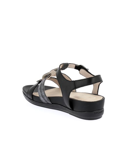 Eve 31 sandalo da donna in pelle nera e grigia STONEFLY | 220839000