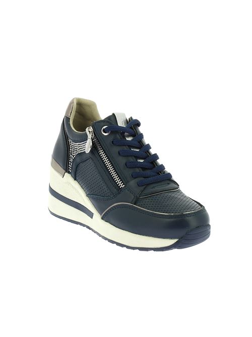 Mina 1 sneakers con zeppa da donna in pelle blu STONEFLY | 222494144