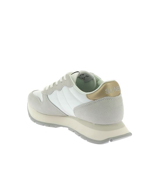 Ally Gold Silver sneakers da donna in camoscio e tela bianco SUN68 | BZ3520201
