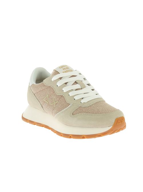 Ally Glitter Textile sneakers da donna in camoscio e tela beige e glitter oro SUN68 | BZ3520343