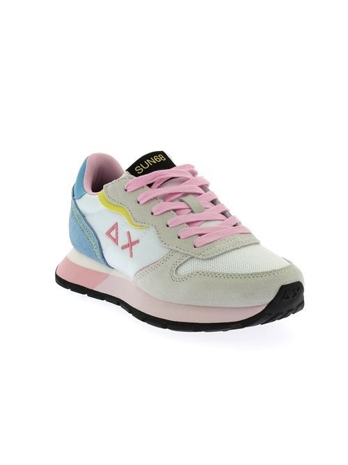 Ally Color Explosion sneakers da donna in camoscio sabbia e tela bianca SUN68 | BZ3520401