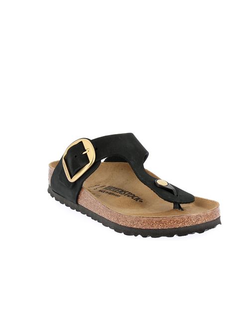 Gizeh Big Buckle infradito da donna nero con fibbia dorata e plantare anatomico BIRKENSTOCK | GIZEH1024019