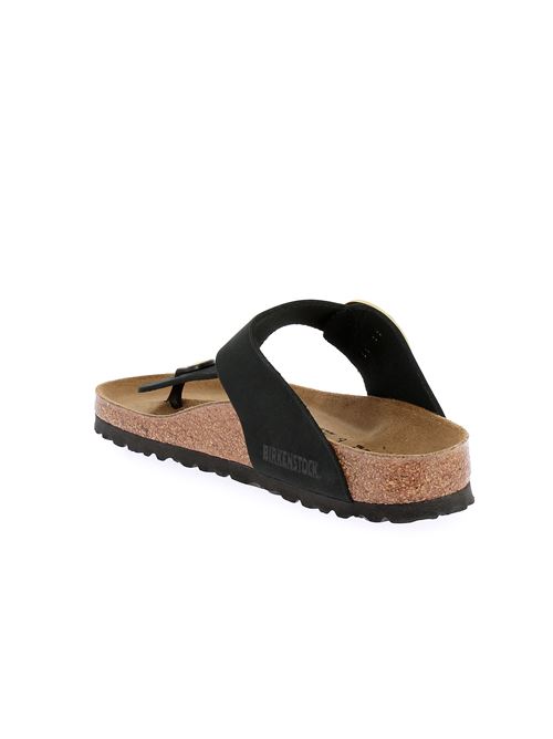 Gizeh Big Buckle infradito da donna nero con fibbia dorata e plantare anatomico BIRKENSTOCK | GIZEH1024019