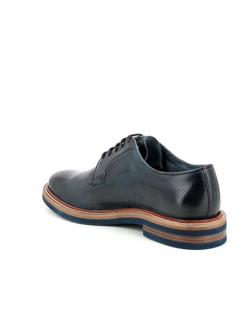 stringata da uomo in pelle traforata blu BRECOS | 7602X