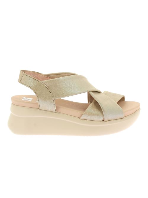 sandalo con zeppa da donna in pelle oro platino CALLAGHAN | 29904Y