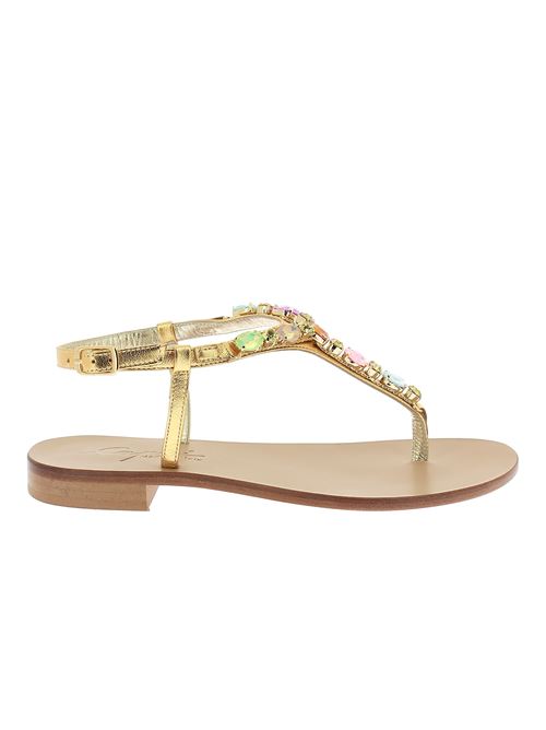sandalo infradito gioiello da donna oro con cristalli multicolor Made in Italy CAPRI | 25GE12X