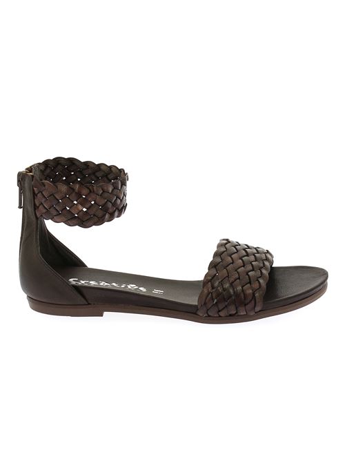 sandalo da donna in pelle intrecciata testa di moro CREATIVE | PL54628Y