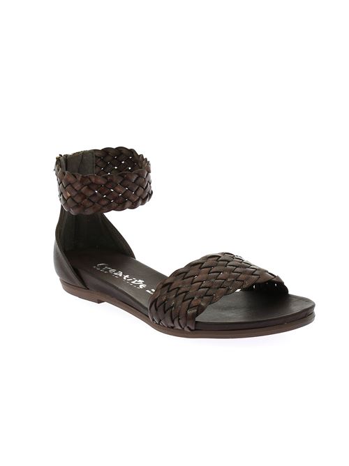 sandalo da donna in pelle intrecciata testa di moro CREATIVE | PL54628Y